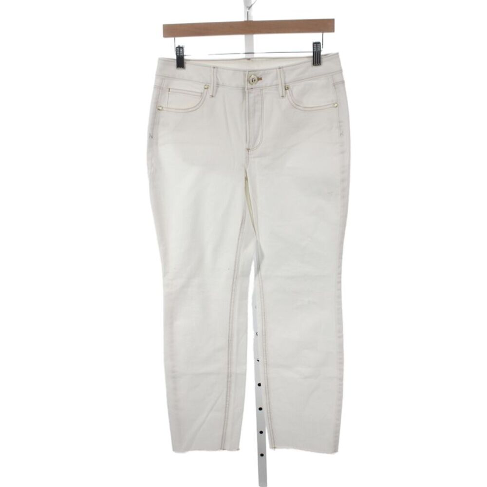 Spartina 449 Women Ankle Jeans White Cotton Mid Rise Button Size 4